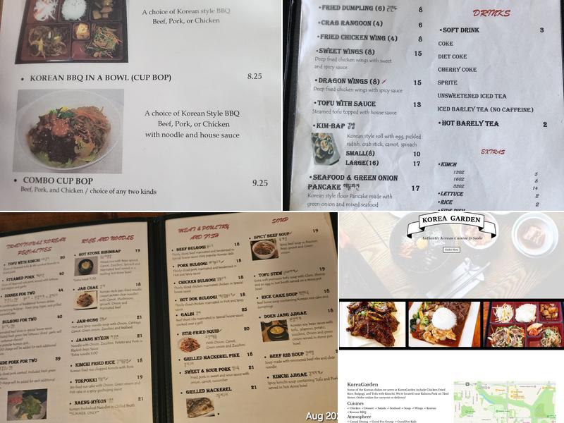 Korea Garden Restaurant Menu