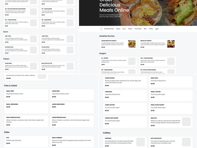 Ali Baba Menu