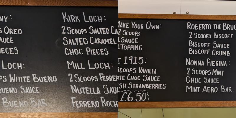 A Crolla & Sons Menu