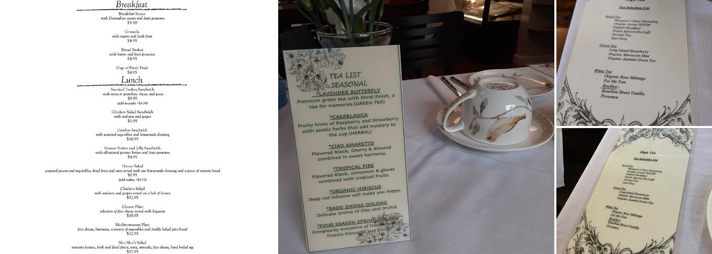 Tea List Menu