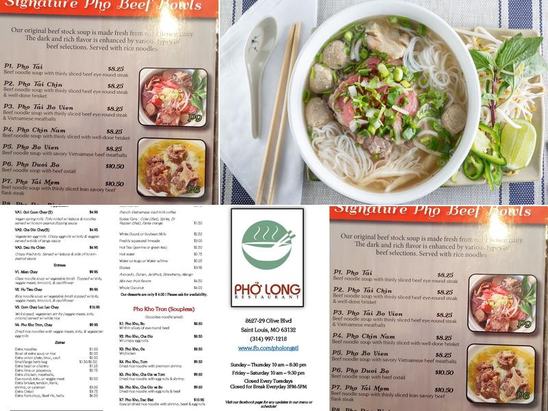 Pho Long Menu