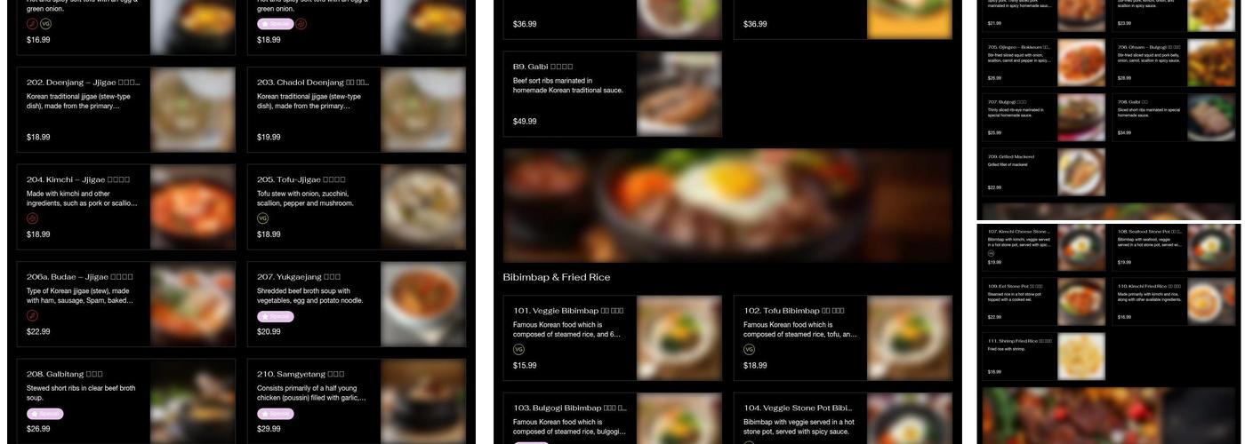 Manna Restaurant Menu