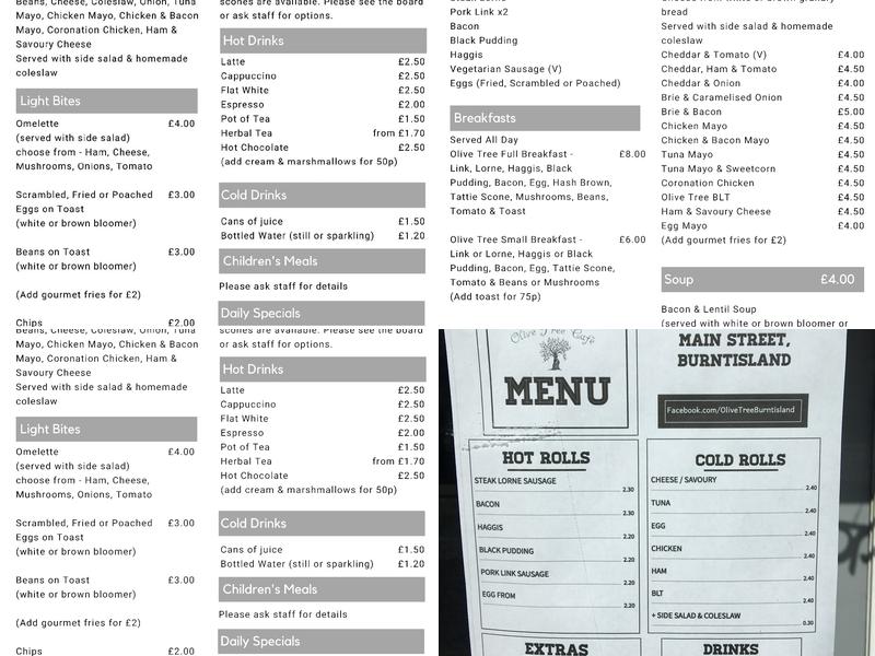 Olive Tree Cafe Menu