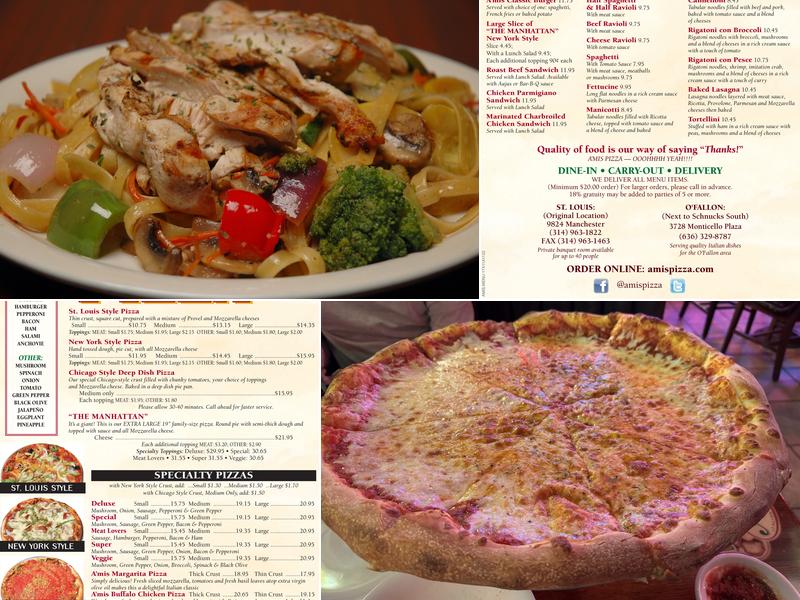 A'mis Pizza Menu