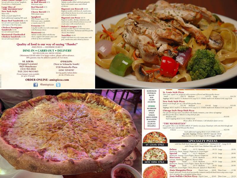 A'mis Pizza Menu