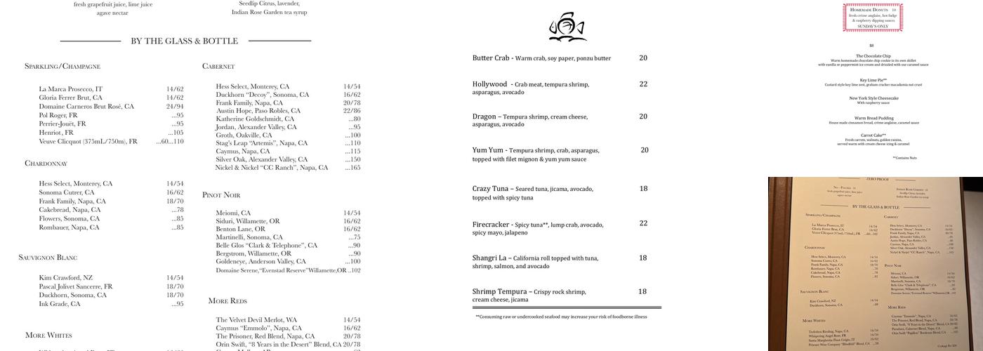 BrickTop's Menu