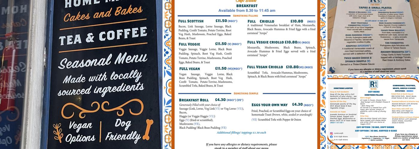 R&S Cafe Bistro Menu