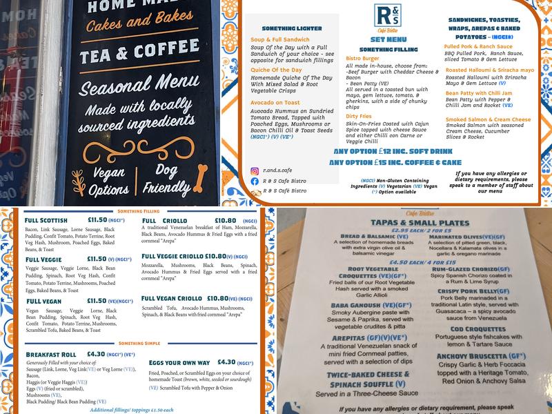 R&S Cafe Bistro Menu
