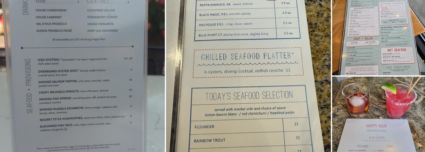 Plank Provisions Menu