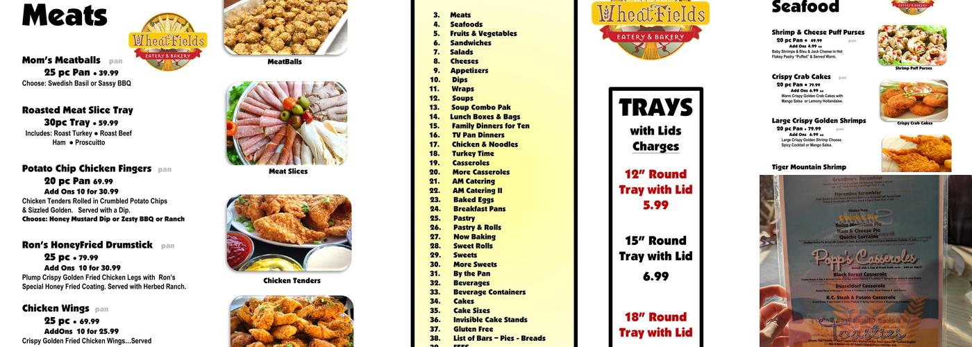 WheatFields Eatery & Bakery Menu