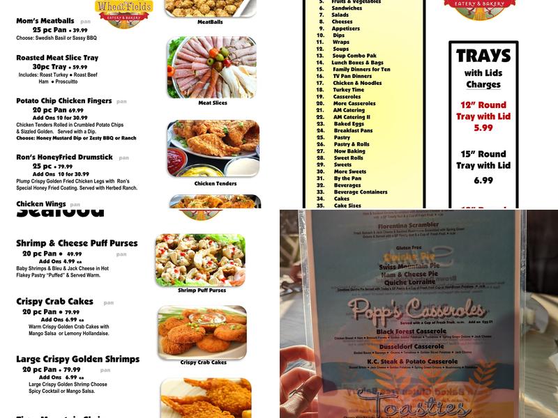 WheatFields Eatery & Bakery Menu