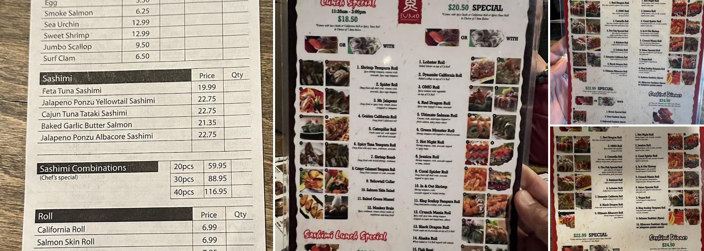 Sumo Sushi Menu