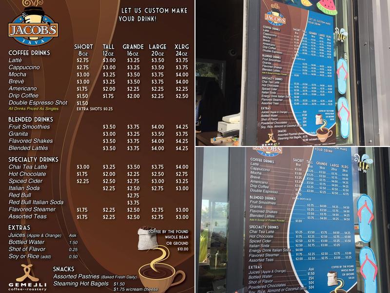 Jacob's Java Menu