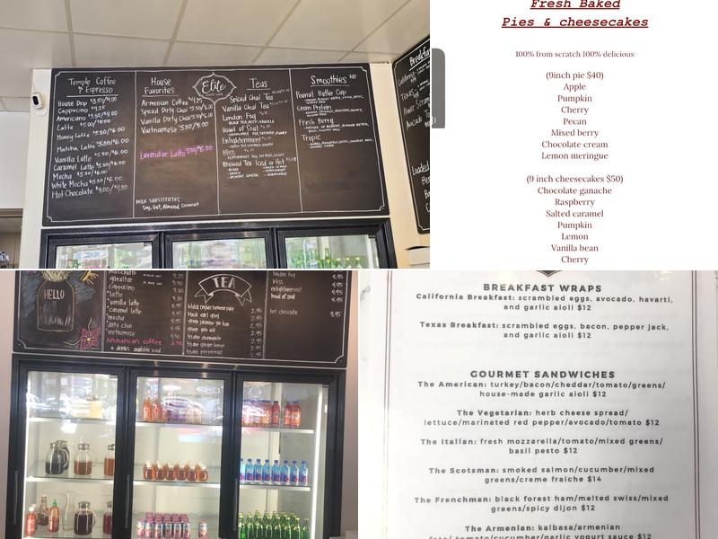 Elite Bakery Cafe Menu