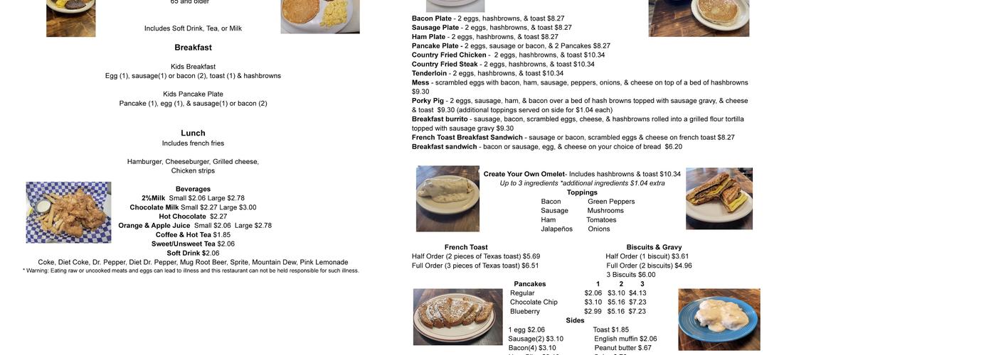 Downhome Cafe Menu