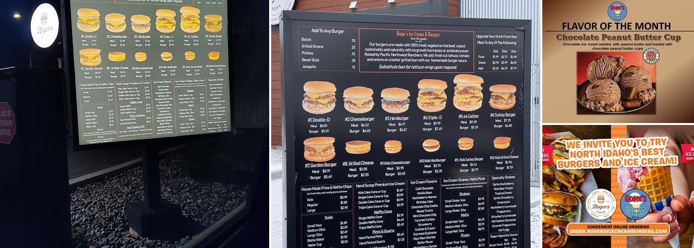 Roger's Ice Cream & Burgers Menu
