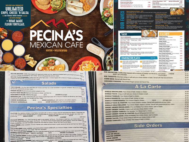 Pecina's Mexican Cafe - Weatherford Menu