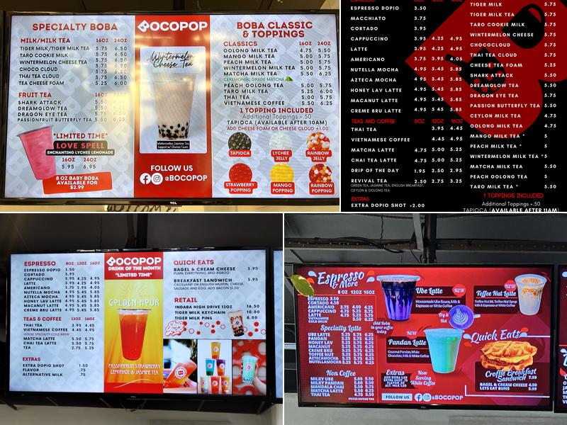 BocoPOP Menu