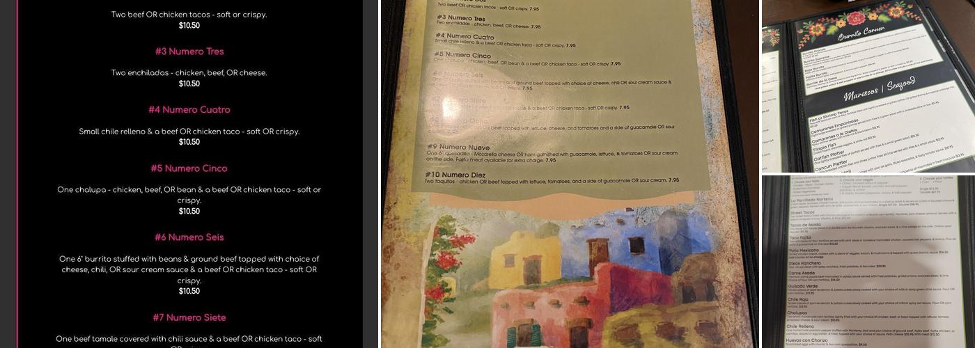 Casa Soto Restaurant Menu