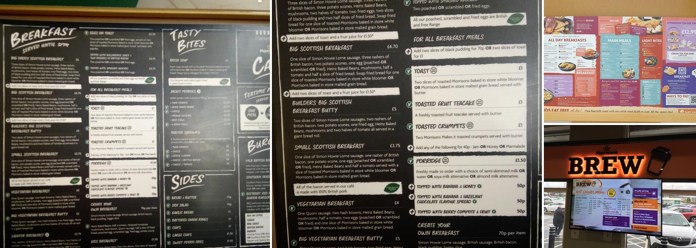 Morrisons Cafe Menu