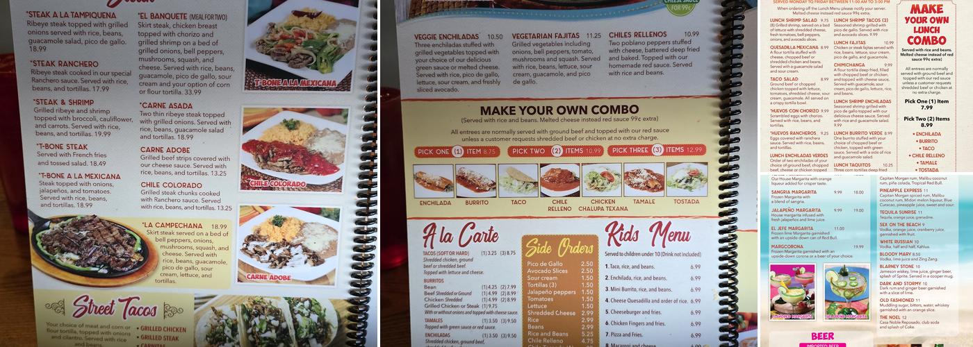 El Patio Menu