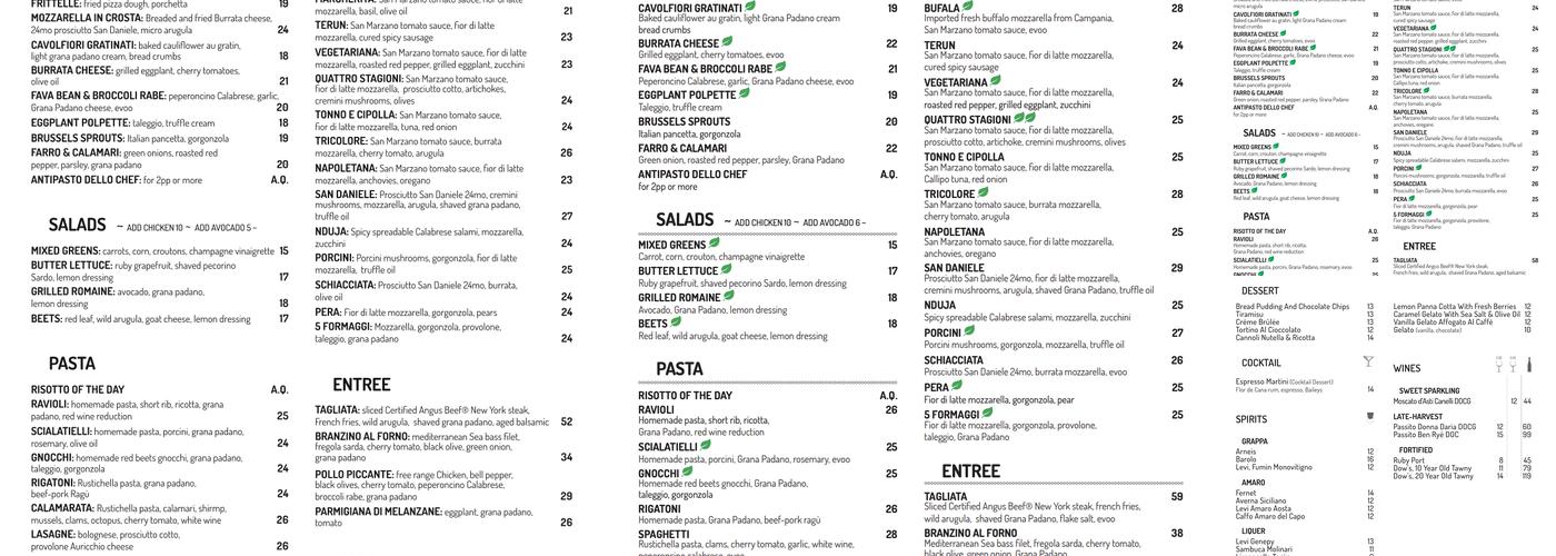 Terun Pizza Menu