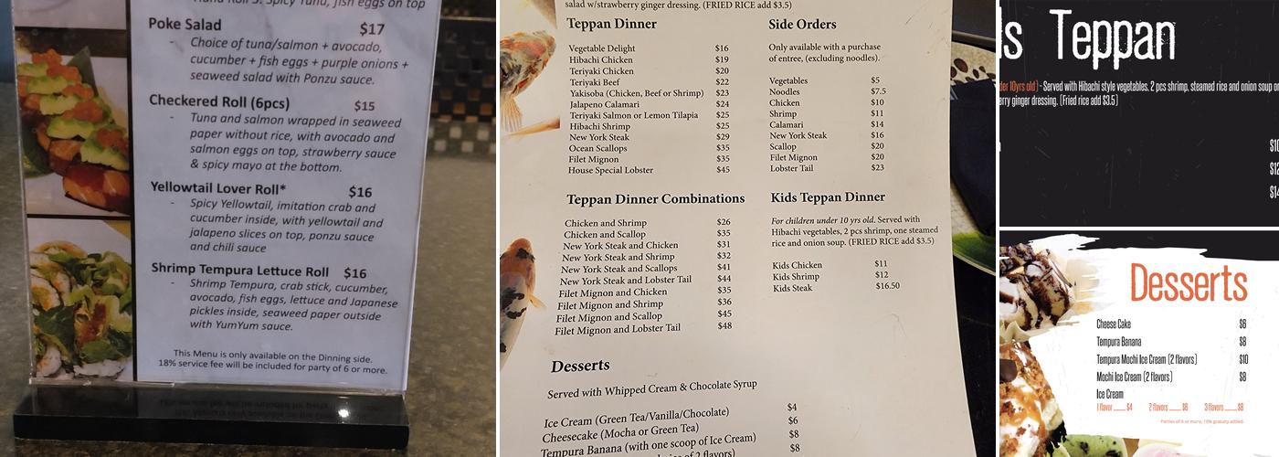 Fu-Ki Post Falls Menu