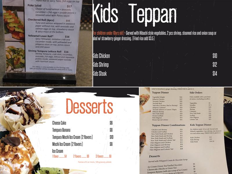 Fu-Ki Post Falls Menu