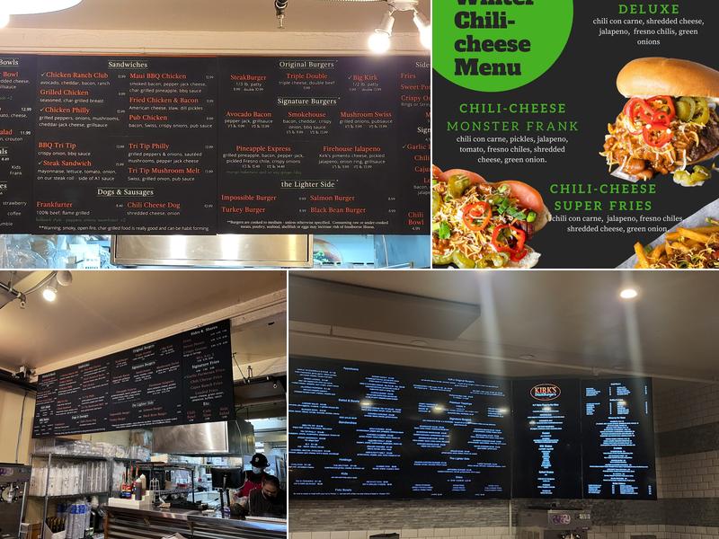 Kirk's SteakBurgers Palo Alto Menu