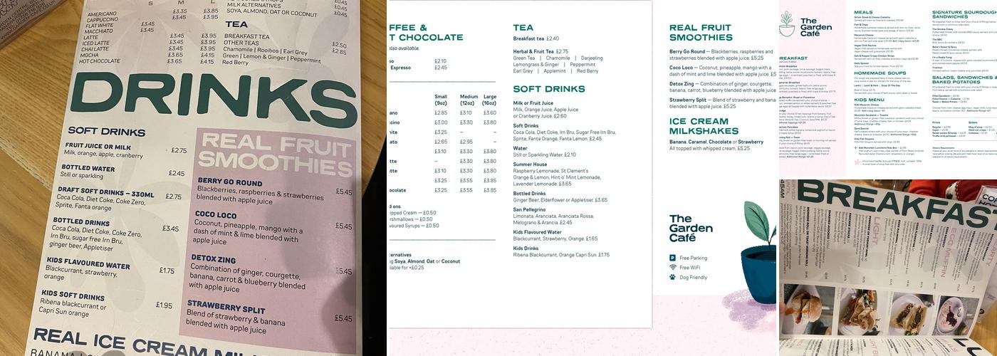 The Garden Cafe Menu