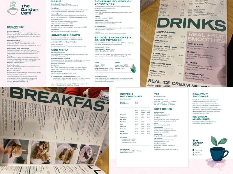 The Garden Cafe Menu
