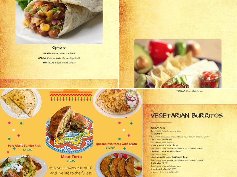 Como Esta Taqueria Menu