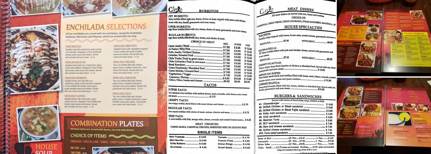 El Cerrito Menu