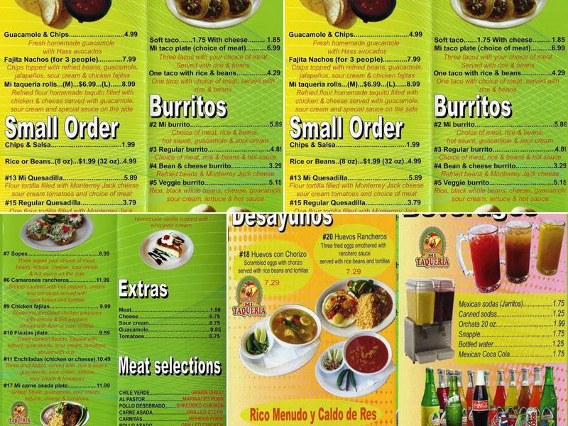 Mi Taqueria Menu
