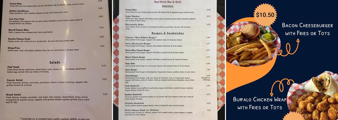 Red Brick Bar & Grill Menu