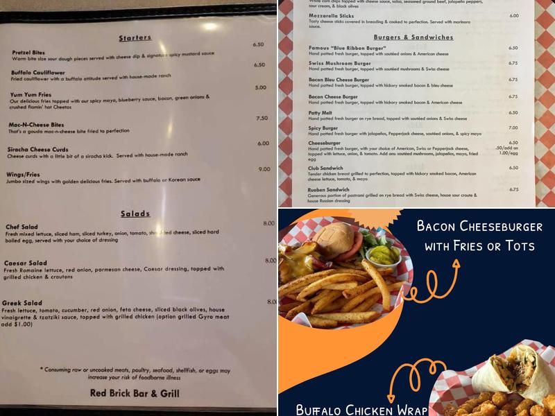 Red Brick Bar & Grill Menu