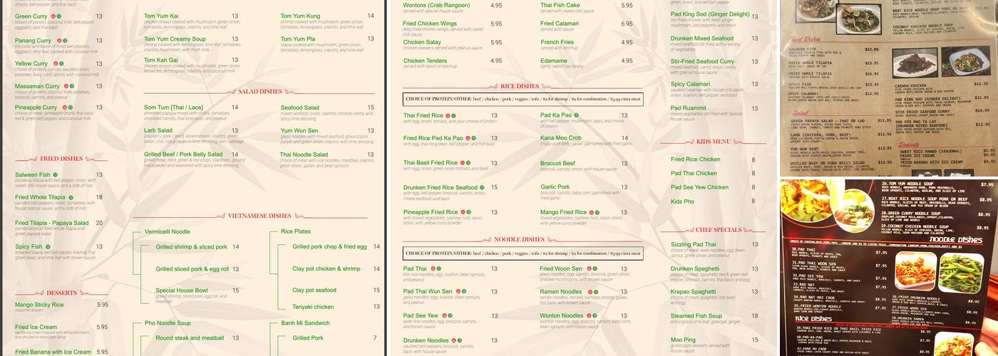 Salween Thai Menu