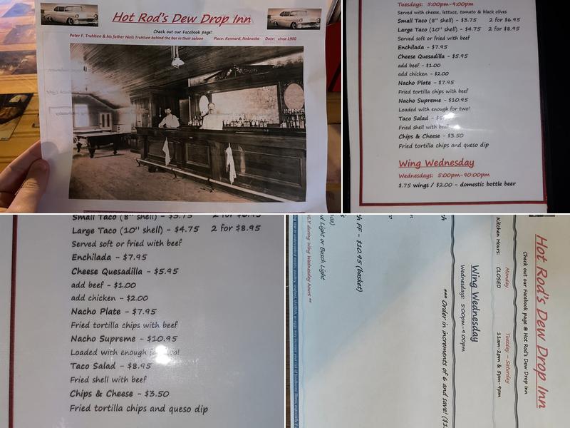 Dew Drop Inn Menu