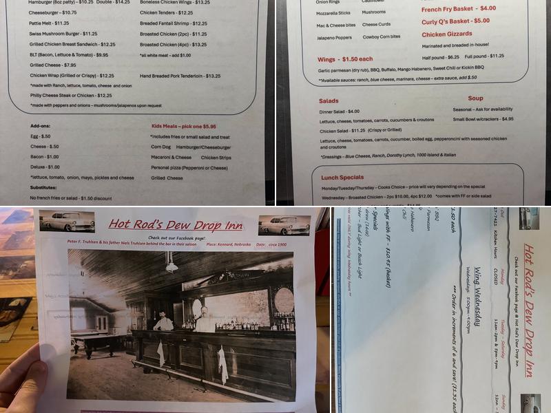 Dew Drop Inn Menu