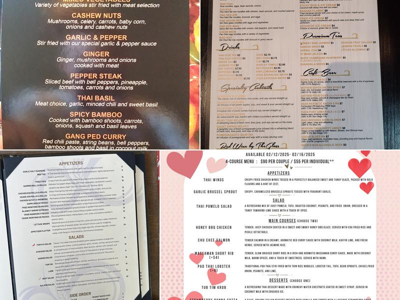 Supatras Thai Menu