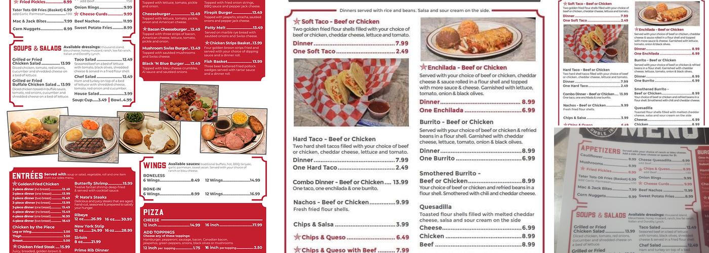 Nate's Stumble Inn Menu