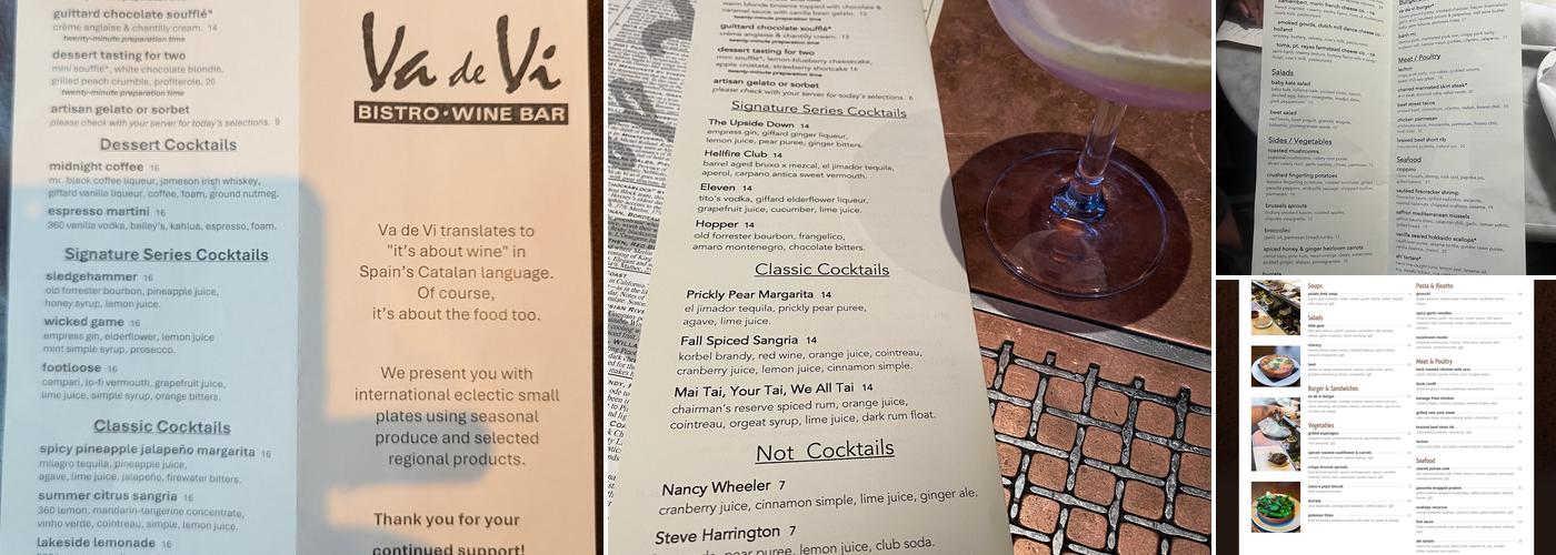 Va de Vi Bistro & Wine Bar Menu