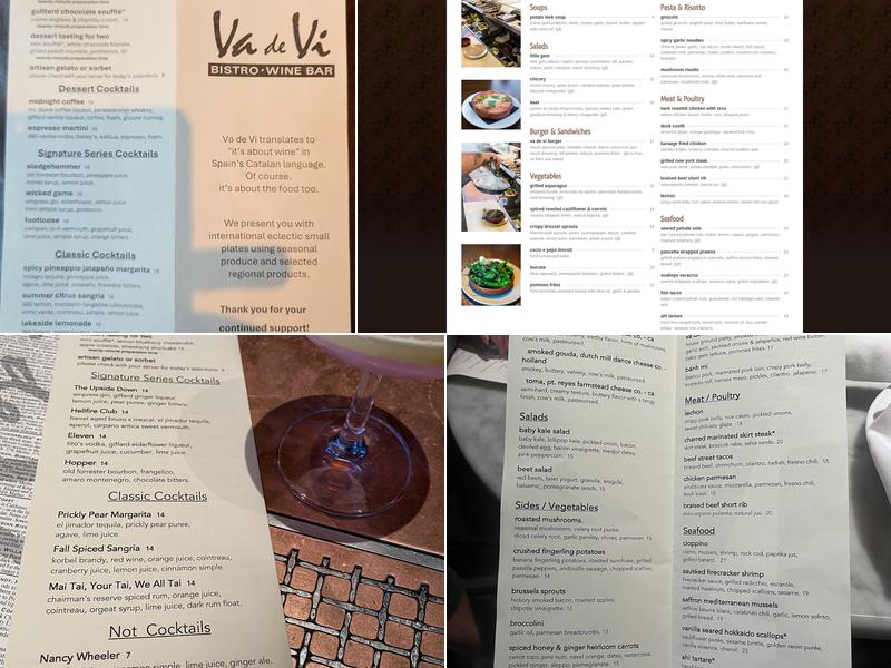 Va de Vi Bistro & Wine Bar Menu