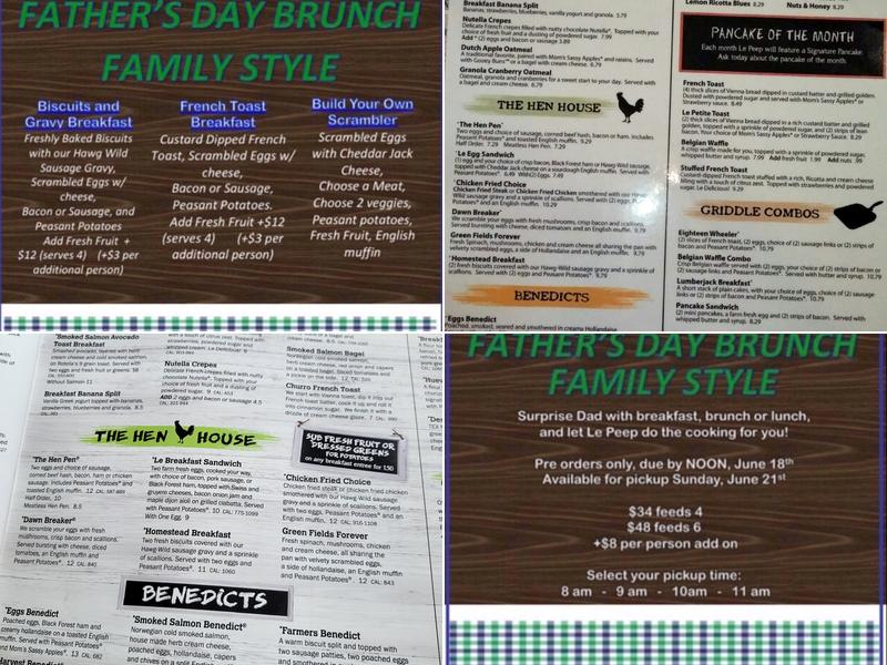 Le Peep Omaha - Northpark Menu