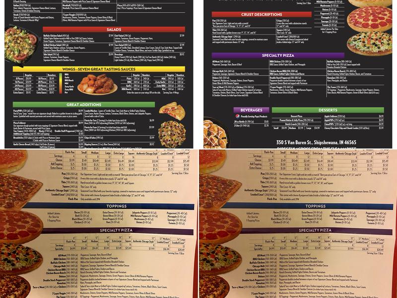 East of Chicago Pizza Menu