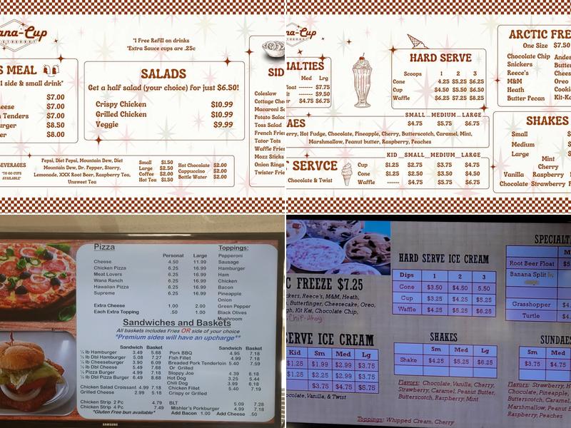 Wana-Cup Restaurant Menu
