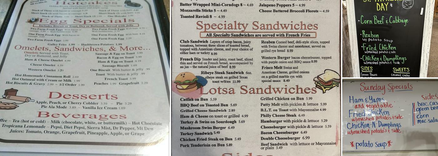 Zephyr Cafe Menu