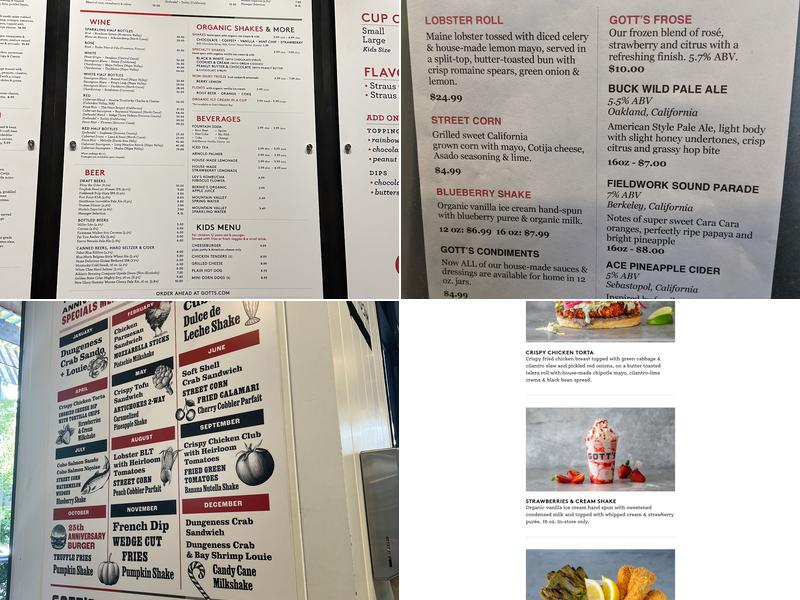 Gott's Roadside Menu