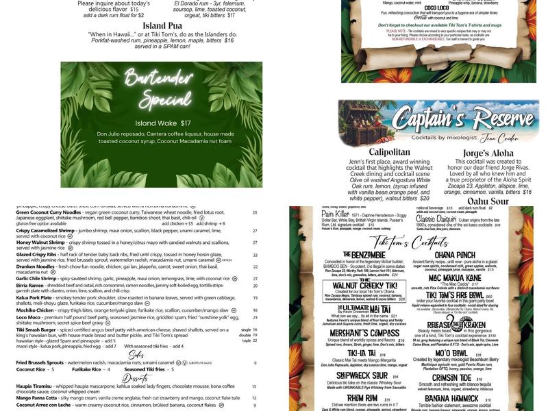 Tiki Tom's Menu