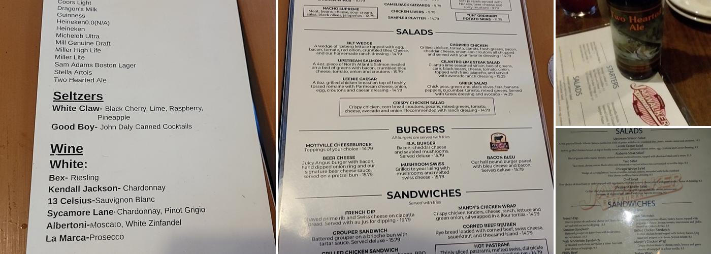 Jaywalker Restaurant Menu